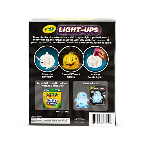 Crayola Light Up Jack-O-Lantern Recolorable Kit with Washable Markers Age 4+ - Picture 5 of 7